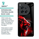 Red Angry Lion Glass Case for Oneplus 12