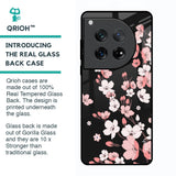 Black Cherry Blossom Glass Case for Oneplus 12