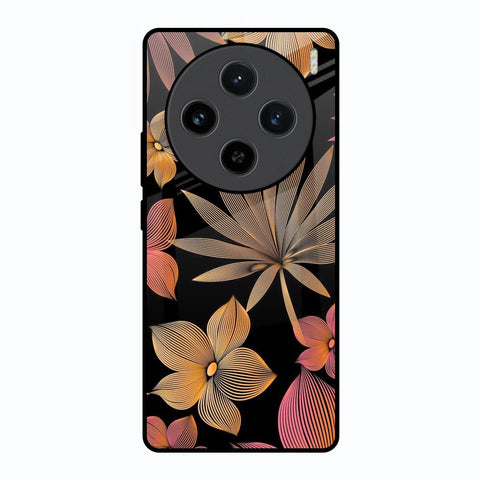 Lines Pattern Flowers Vivo X100 5G Glass Back Cover Online
