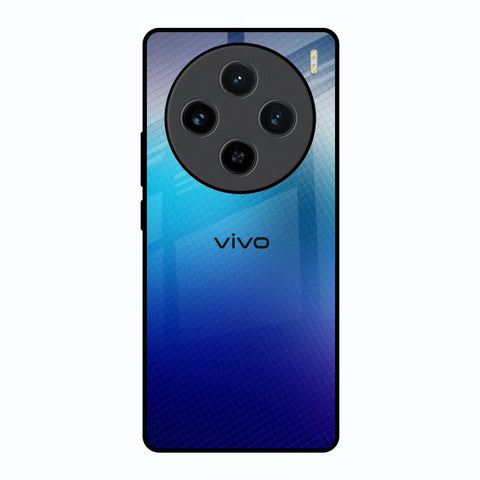 Blue Rhombus Pattern Vivo X100 5G Glass Back Cover Online