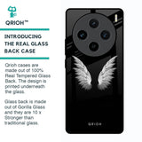 White Angel Wings Glass Case for Vivo X100 5G