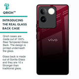 Wine Red Glass Case For Vivo T2 Pro 5G