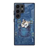 Kitty In Pocket Samsung Galaxy S24 Ultra 5G Glass Back Cover Online