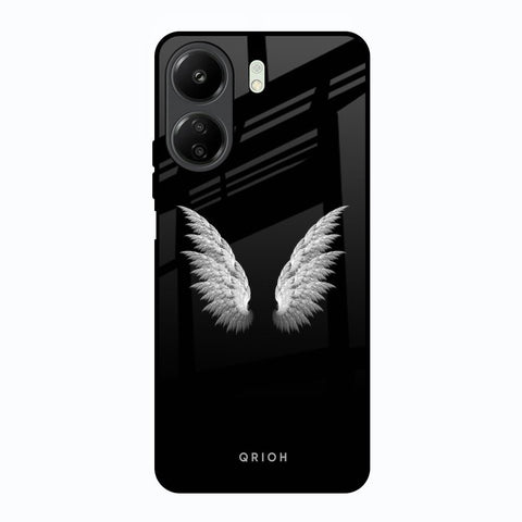 White Angel Wings Redmi 13C Glass Back Cover Online