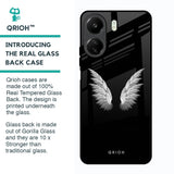 White Angel Wings Glass Case for Redmi 13C