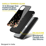 Floating Floral Print Glass Case for Apple iPhone 13 Mini