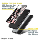 Black Cherry Blossom Glass Case for Apple iPhone 8 Plus