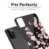 Black Cherry Blossom Glass Case for Apple iPhone 8 Plus