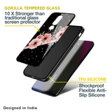 Floral Black Band Glass Case For Oppo F11 Pro