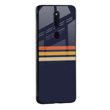 Tricolor Stripes Glass Case For Oppo F11 Pro