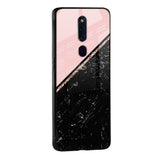 Marble Texture Pink Glass Case For Oppo F19