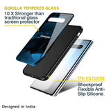 Polygonal Blue Box Glass Case For Samsung Galaxy A03s