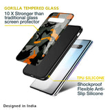 Camouflage Orange Glass Case For Samsung Galaxy S10