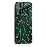 Abstract Green Glass Case For Vivo V25 Pro
