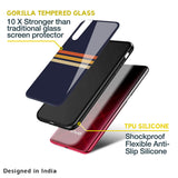 Tricolor Stripes Glass Case For Vivo Y16