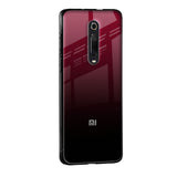 Wine Red Glass Case For Redmi Note 9 Pro