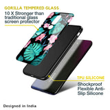 Tropical Leaves & Pink Flowers Glass case for Oppo F11 Pro