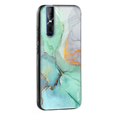 Green Marble Glass case for Vivo V25