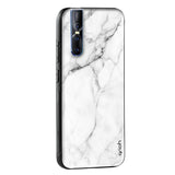 Modern White Marble Glass case for Vivo V25